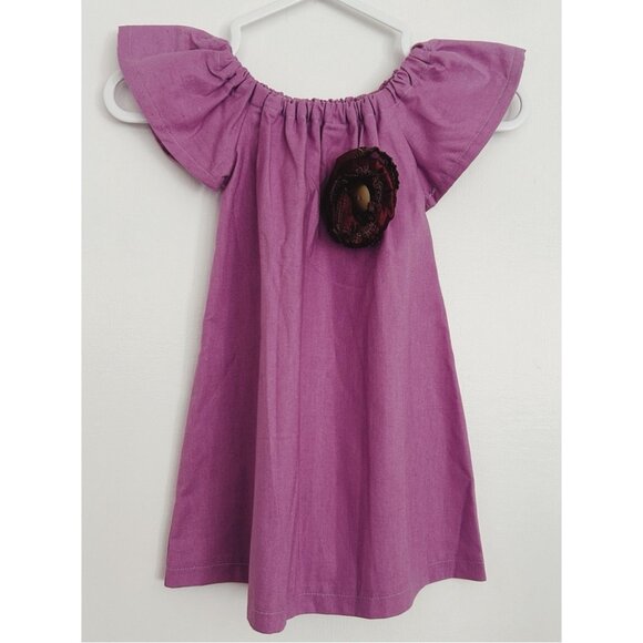 BNWT Handmade A-Line, Cap Sleeve Baby Dress w Removeable Flower Pin 12 M - Picture 1 of 9
